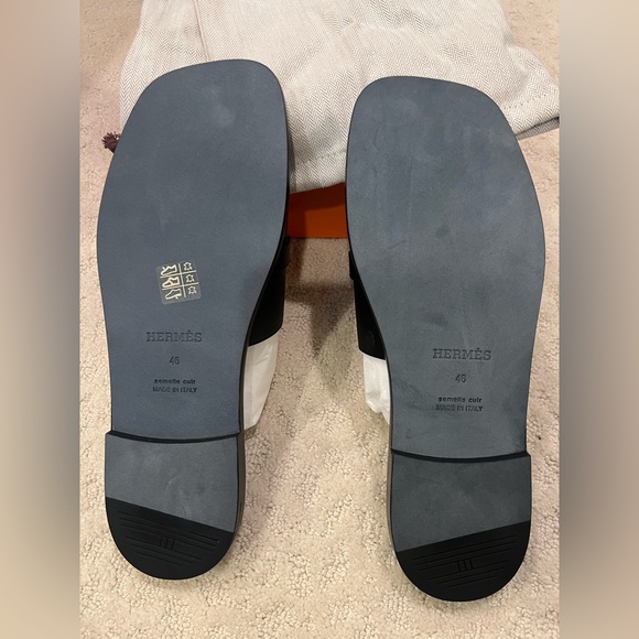 Hermes Men’s Gabriel Black Sandal Size 46 Size 12 / 12.5 - Picture 4 of 6
